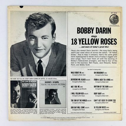 Bobby Darin – 18 Yellow Roses Vinyl LP Record Album ST-1942