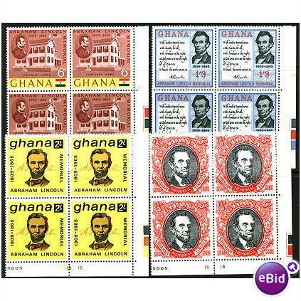 Ghana 1965 Death of Abe Lincoln Set SG373-76 Unmtd Mint