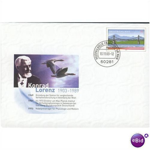 Germany FDC 2003 - Pre-Paid - Konrad Lorenz 1903 - 1989