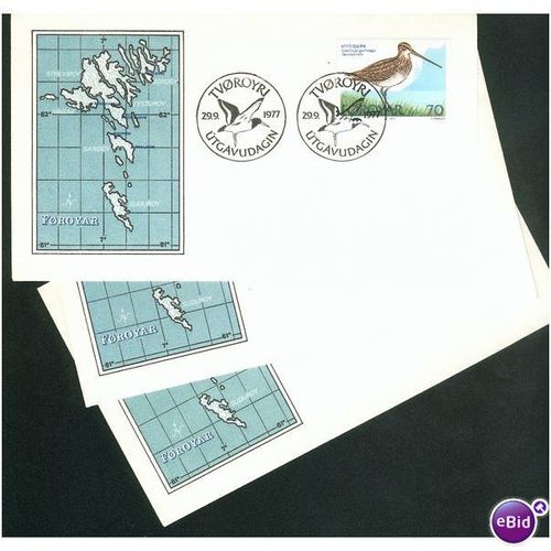 Faroe Islands FDC 1977 - SG 27-29 - Sea Birds x 3 set