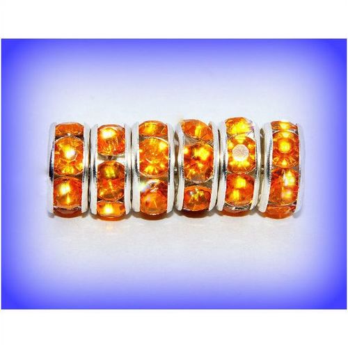 25 Acrylic Silver Plated Spacer Roundel Beads Charms Findings 8 mm Jewellery 677