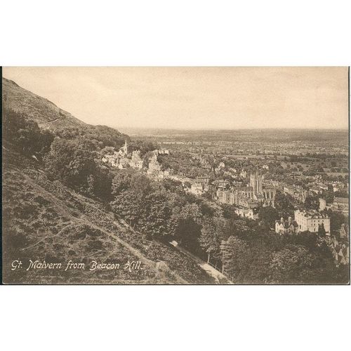 Vintage Frith & Co Ltd Postcard - Gt. Malvern From Beacon Hill, Worcestershire
