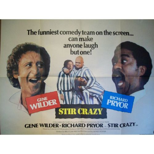 STIR CRAZY Gene Wilder, Richard Pryor 1980 Movie Quad Poster