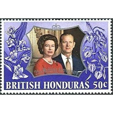 British Honduras 1972 Royal Silver Wedding 50c Unmounted Mint SG 342 Sc307 stamp