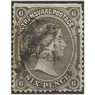 Transvaal 1878 SG137 6d Olive-Black Good/Fine Used . .. .