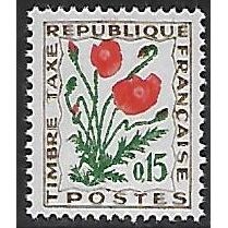 Po Mi 98: 15 c. multicoloured Postage Due Stamp: Flowers: Corn Poppy