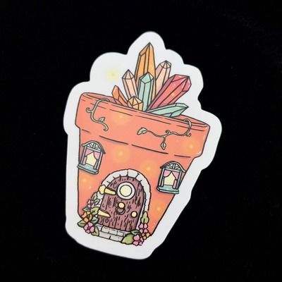 Terra Cotta Pot Fairy House | Vinyl Stickers[ ]