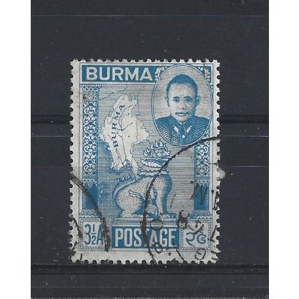 Burma.SG86 3 1/2a Gen.Aung San,Chinthe and Map of Burma (Blue).Fine Used.Jul25a