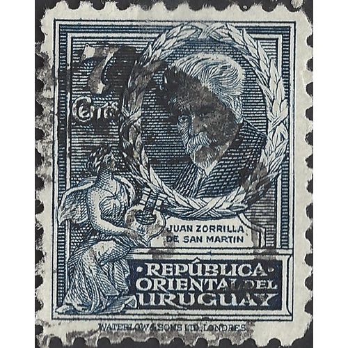 URUGUAY, Juan Zorrilla de San Martin, blue 1933, 7c, #3