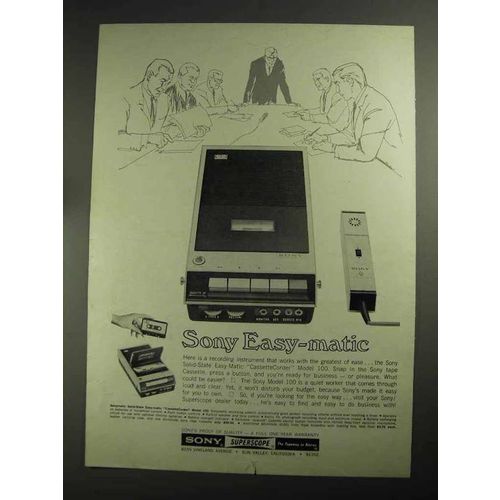1968 Sony CassetteCorder Model 100 Ad - Easy-matic