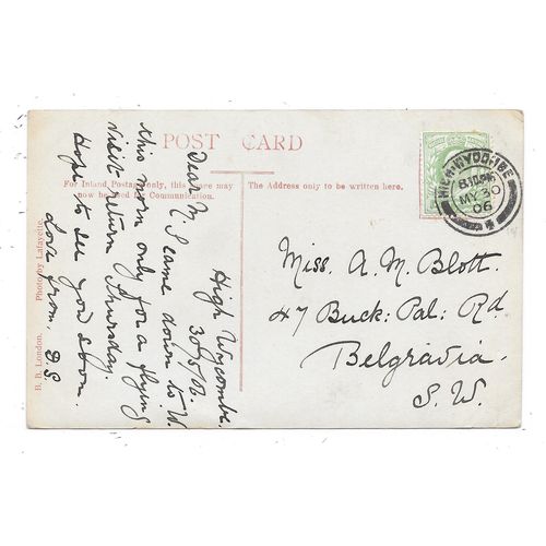 SUPERB REAL PHOTOGRAPHIC POSTCARD ACTRESS MISS IRENE VANBRUGH POSTED 1906 (2766)
