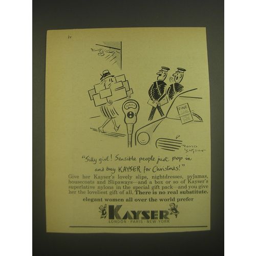 1962 Kayser Ad - Slips, nightdresses, pyjamas, housecoats, Slipaways and Nylons