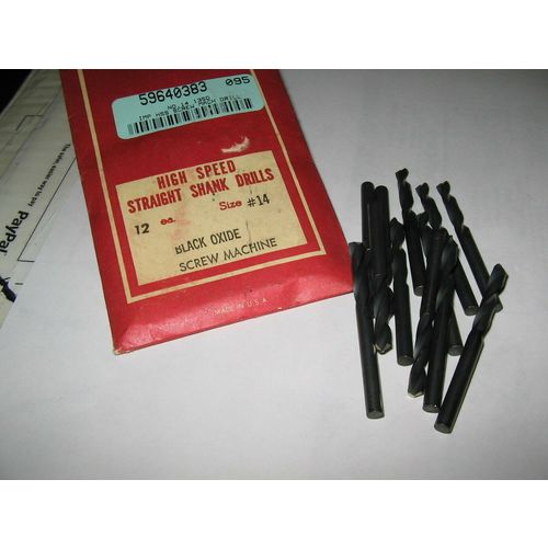 HSS Screw Machine Drills # 14, (Qty 12)