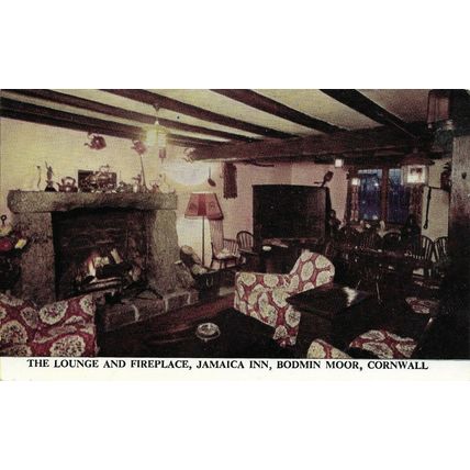 LOUNGE AND FIREPLACE, JAMAICA INN, BODMIN MOOR, CORNWALL - POSTCARD