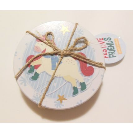 Christmas Coasters Set of 4 Novelty Coasters Featuring Animals Dressed for Xmas
