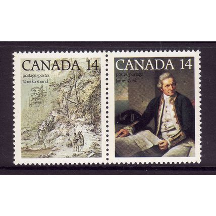CANADA 1978 CAPT COOKS THIRD VOYAGE SG 910 / 911 SET 2 VALS U/M MINT#3
