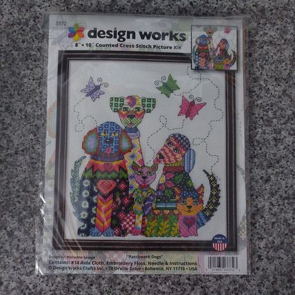 Design Works Cross Stitch - 3372 - Patchwork Dogs - New