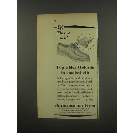 1956 Abercrombie & Fitch Shoes Ad - Top-sider Oxfords in smoked elk