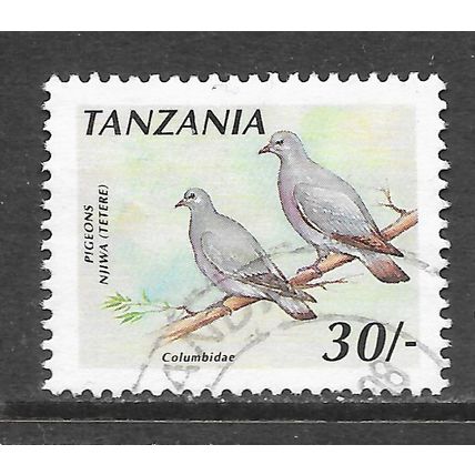 TANZANIA 30/- PIGEONS PAIR USED