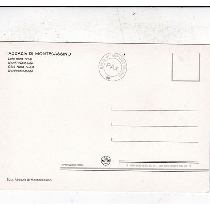 Abbazia Montecassino Italy Postcard unused VGC