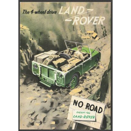 The 4-Wheel Drive Land Rover - Merely Motoring Postcard