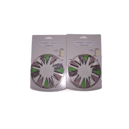 Yankee Candle Festive Trees Christmas Holiday Illuma Lid Candle Topper 2 Pack