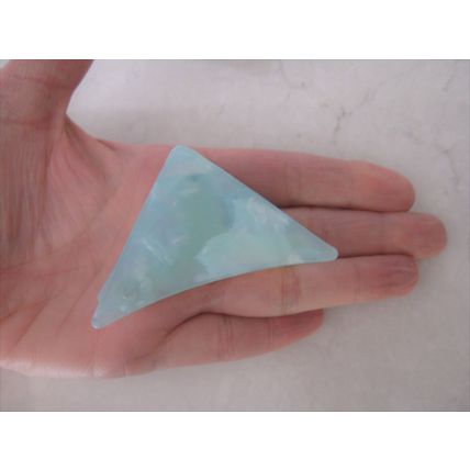 Medium blue or taupe marbled triangle acrylic and metal hair claw clip