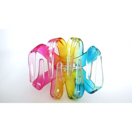 Large clear rainbow transparent octopus hair claw clip for thick hair