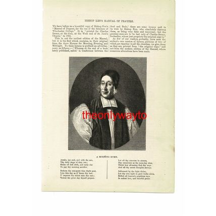 Bishop Thomas Ken, Bath & Wells, Book Illustration (Print), 1872