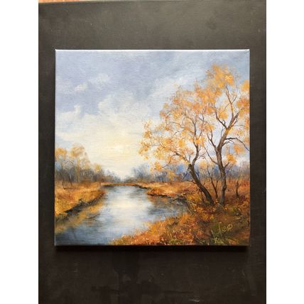Landscape Original Oil Painting Autumn Wall Art Forest Artwork