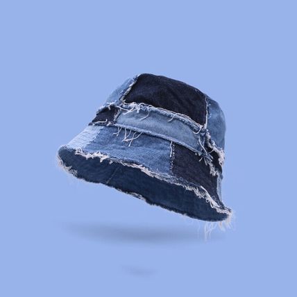 Women Men Bucket Unisex Denim Hats Fisherman Cap Jean Patchwork Soft Casual