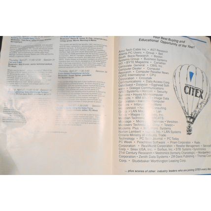 CITEX 1989 - "only computer trade show to address Southern market" - Program