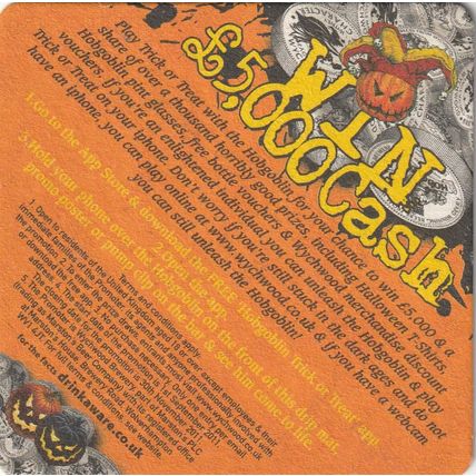 BEER MAT - WYCHWOOD BREWERY - HOBGOBLIN - (Cat No 028) - (2011)