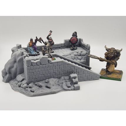 rocky fort terrain piece / castle fort lookout post/DnD/Pathfinder/Tabletop RPG