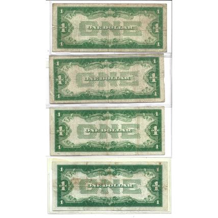 Lot of 4 1934 US Funny Back Silver certificates VF