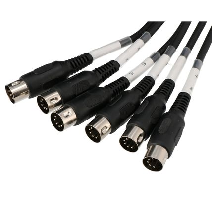 Brand New Heavy Duty 6-Way 5-Pin DIN MIDI Cable Set, 10m Connect Up to 6 Devices