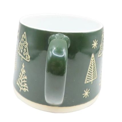 Green Christmas Tree Mug Ceramic 8 CM Microwave/Dishwasher Safe Gift Festive