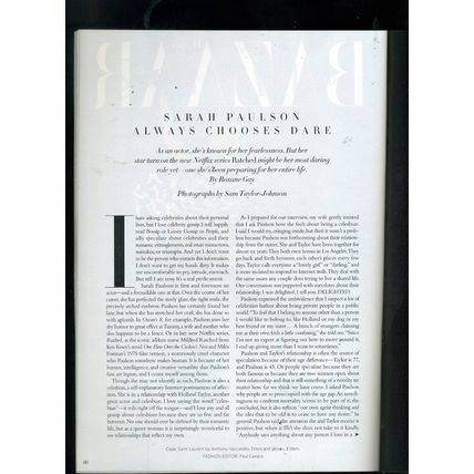 Harpers Bazaar Oct 2020 SARAH PAULSON COVER Rashida Jones Fashion NEW ISSUE