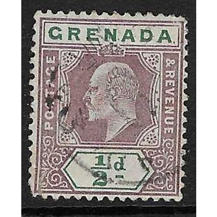 GRENADA 1902 EDVII WMK CROWN ½d USED SG57