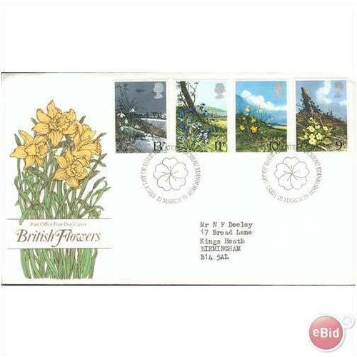 GB FDC 1979 - British Flowers - Edinburgh Bureau SHS