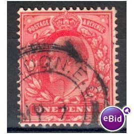 GB stamps 1902-10 KEV11 - 1d SG219 London 2