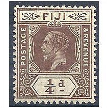 Fiji 1916.SG125 1/4d Brown Mounted Mint.