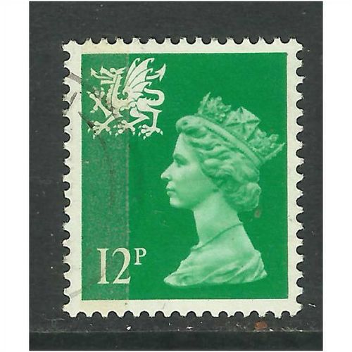 Wales GB 1986 12p Yellow green Machin SG W36 (F226)
