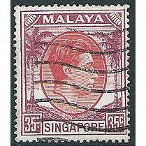 Singapore 1952 SG25a 35c Scarlet & Purple Good Used .. ..