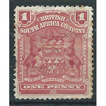 Rhodesia 1904 SG77 1d Rose (tear) Mounted Mint .. ..