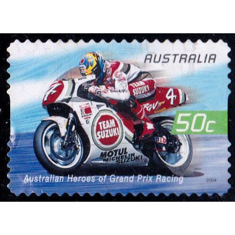 Australia 2004 Heroes of Grand Prix Racing 50c Used P&S Stamp Team Suzuki
