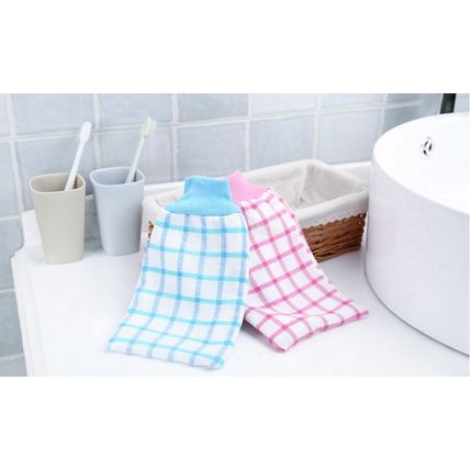 Quality Thicken Plaid Bath SPA Exfoliating Shower Mit Body Scrub Wash Bath Glove