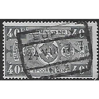 Belgium Epm Mi 247: 40 Fr. carmine-red Railway Parcel Stamp: Coat of Arms.