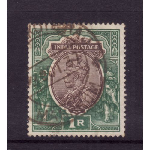 INDIA 1913 SG 185 1R BROWN AND GREEN FINE USED