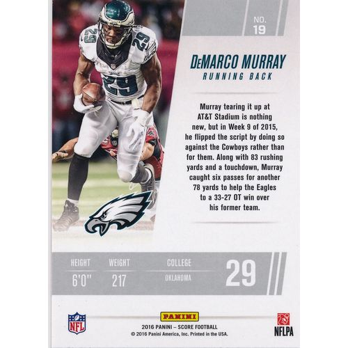 2016 Score Football Franchise Red Parallel 19 DeMarco Murray Philadelphia Eagles